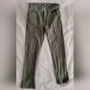 Lands End Men's Corduroy Green Straight Leg Pants Size 33
